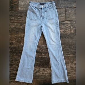 #572 Dollhouse Sky Blue Wide Leg Jeans Juniors 9/10